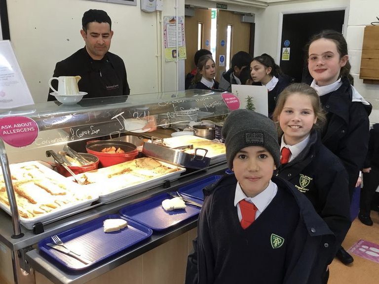 students in cafeteria