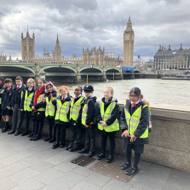 students on a school trip in London